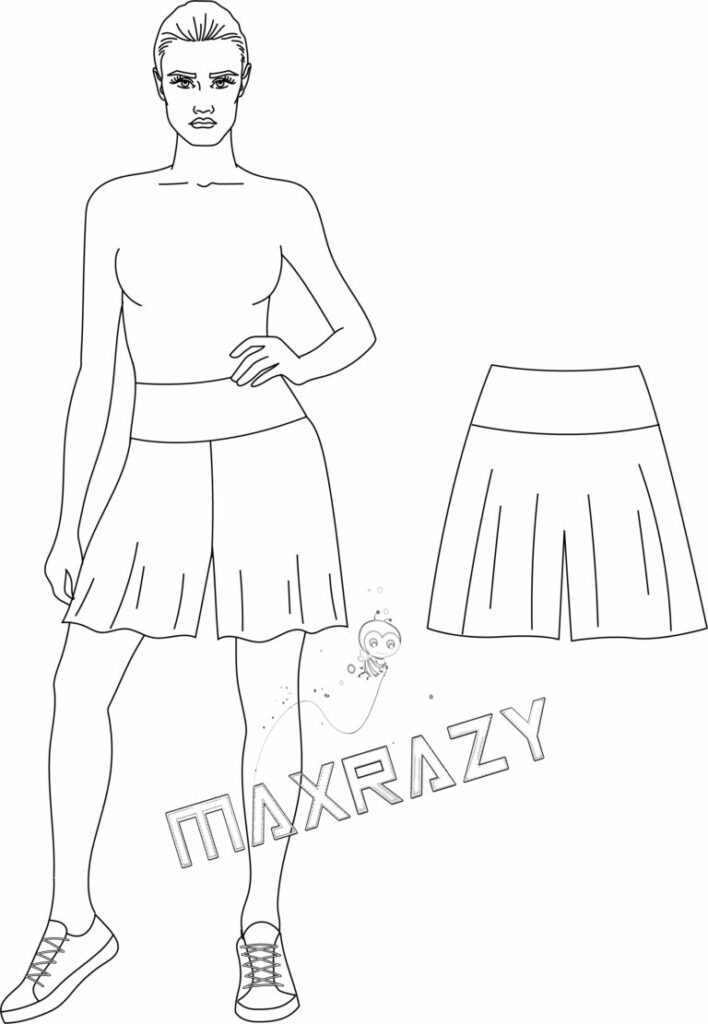 Max RaZy Pepper Shorts Line Drawing